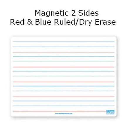 Flipside Flipside Products 10176 9x12 Dry Erase Board Magnetic Both Sides Red & Blue Ruled-Dry Erase 10176